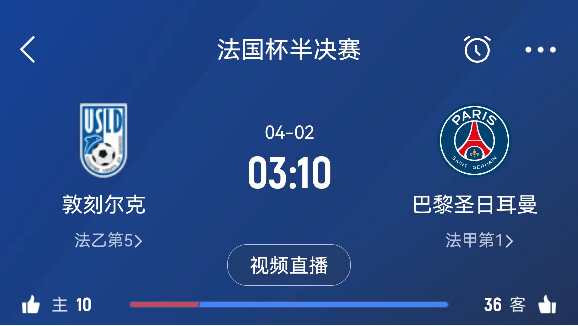 繼續(xù)大撤退？法國(guó)杯半決賽敦刻爾克挑戰(zhàn)巴黎，此前連續(xù)逆轉(zhuǎn)法甲隊(duì)